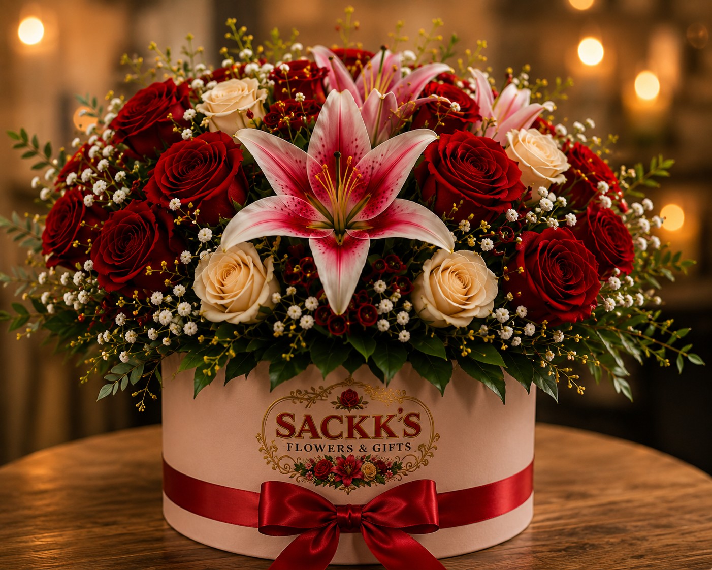Gifts with balloons and details